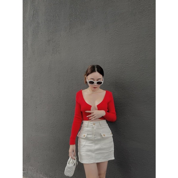 áo khoác croptop xích ngực