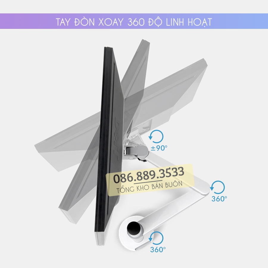 Giá Treo Màn Hình Máy Tính OA 3S 17 - 24 - 27 - 32 inch / Tay Treo Màn Hình Hợp Kim Nhôm