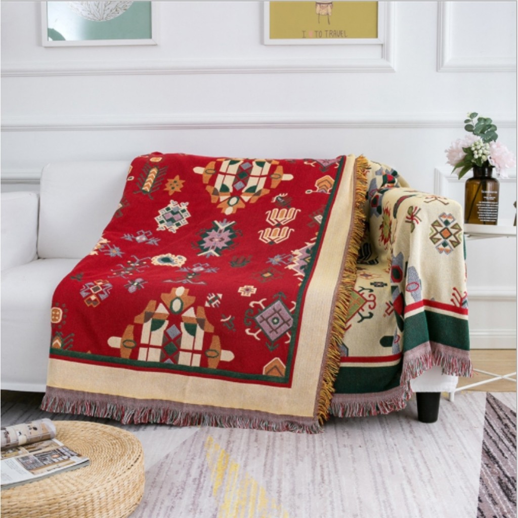 Thảm sofa, thảm trải sàn vintage màu sắc rực rỡ