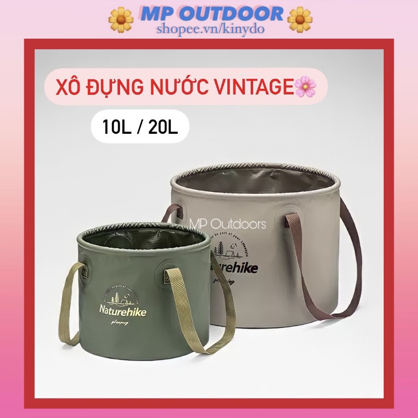 XÔ NƯỚC GẤP GỌN VINTAGE DU LỊCH DÃ NGOẠI CẮM TRẠI CAMPING NATUREHIKE GLAMPING NH20SJ040
