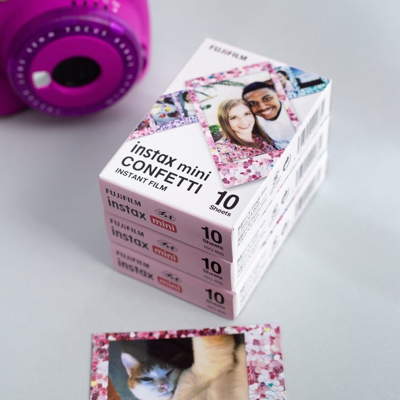 FILM INSTAX MINI CONFETTI - Viền Confetti - Giấy in ảnh cho máy chụp lấy liền chính hãng date 2023-2024