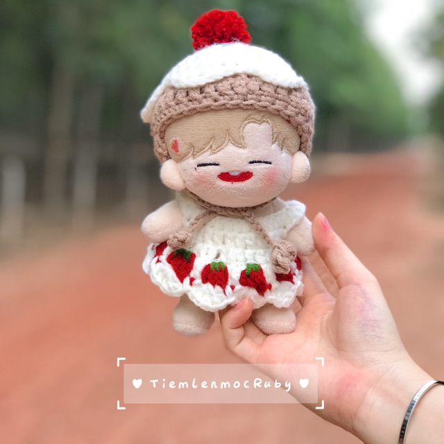 Set đầm + mũ cho doll 10cm,15cm,20cm