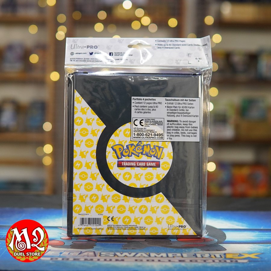 Album sưu tập thẻ bài Pikachu 4-Pocket Portfolio for Pokémon - Chính hãng Ultra PRO USA