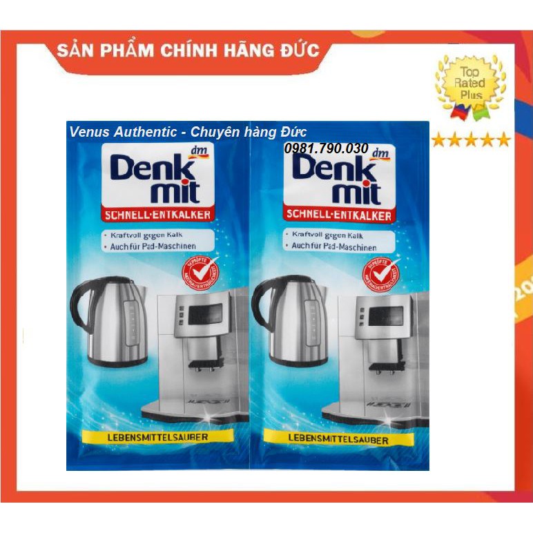 Bột tẩy cặn ấm siêu tốc máy pha cà phê Denkmit nội địa Đức - Set 2 gói