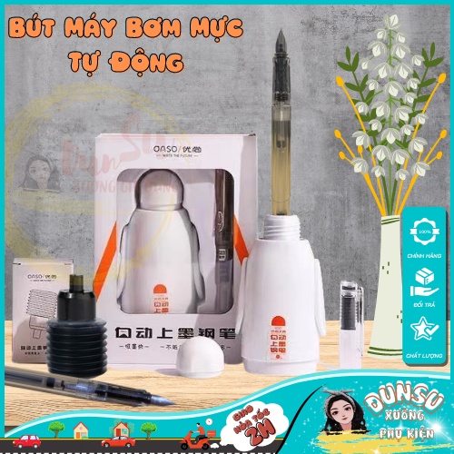 Bút Máy Bơm Mực Tự Động Bút Viết Nét Thanh Đậm Bút Luyện Viết Chữ Đẹp Có Kèm Bình Mực Bơm Tự Động Đồ Dùng Học Tập DunSu