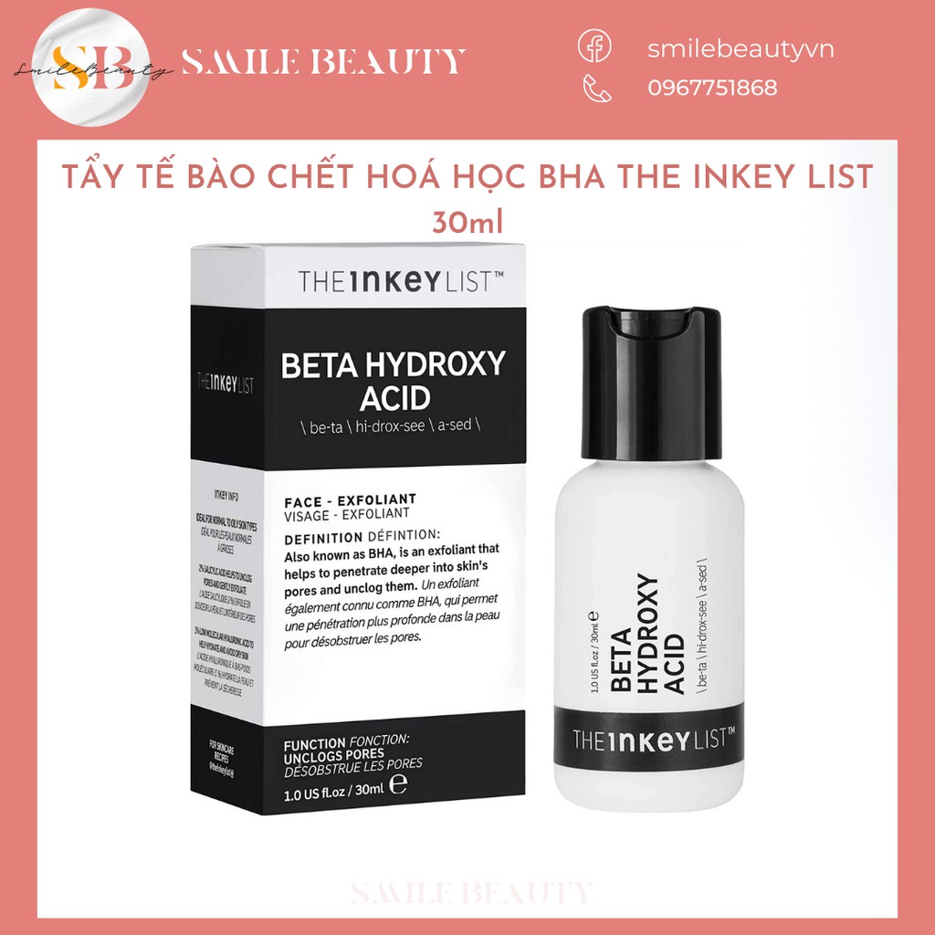 Tẩy tế bào chết hoá học BHA The Inkey List 30ml