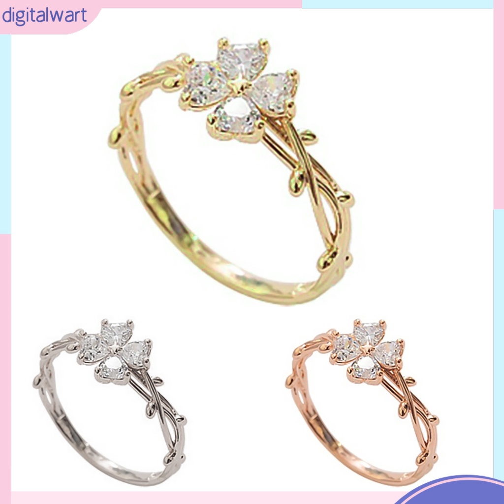 Nhẫn đeo tay kim loại đính đá màu thanh lịch cho nữ