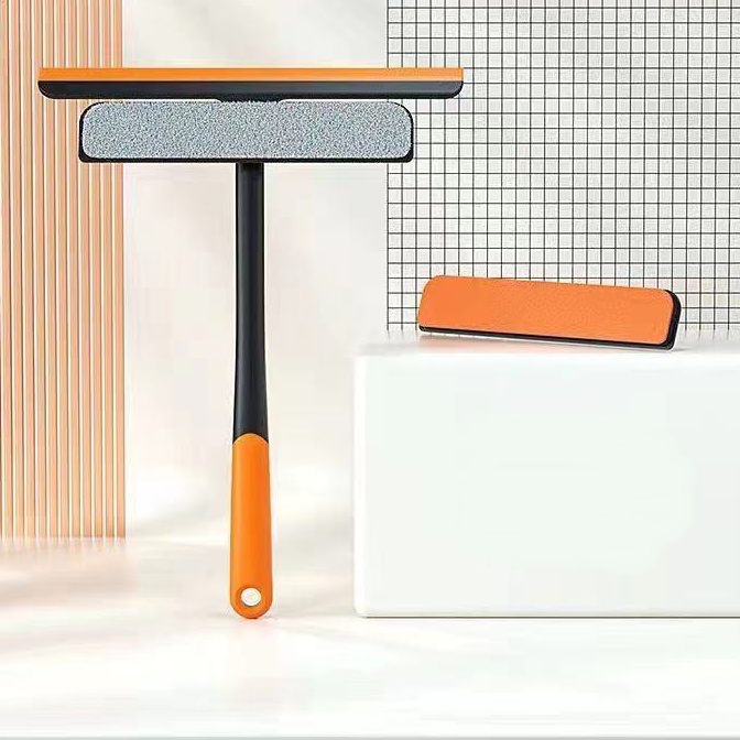 Cây lau kính 3 chức năng cán xoay 360 độ kiểu dáng nhỏ gọn màu cam
