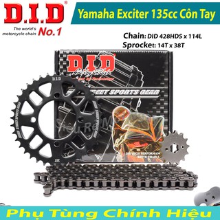Nhông sên dĩa DID Exciter 135 Côn Tay Sên đen 10ly Thái Lan