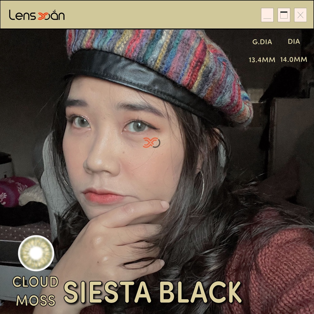 KÍNH ÁP TRÒNG CAO CẤP SIESTA BLACK CLOUD MOSS: LENS NÂU ÁNH RÊU SÁNG TRONG| PC HYDROGEL LENS| COLOR CL| LENS XOẮN