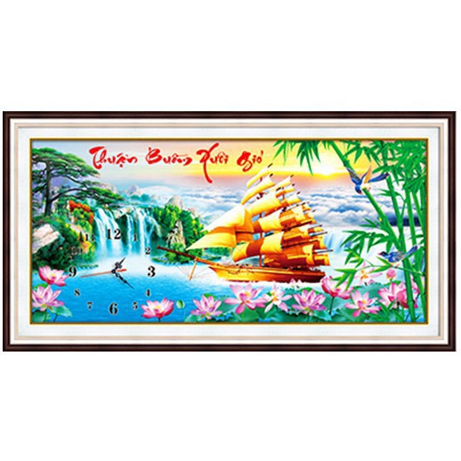 TRANH ĐÍNH ĐÁ THUÂN BUỒM XUÔI GIÓ KT: 90X47CM hàng chuẩn