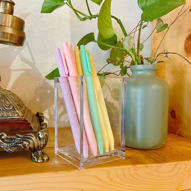 Hộp Đựng Bút/Cọ Trang Điểm Bằng Acrylic Trong Suốt Sức Chứa Lớn Tiện Dụng Cho Nữ