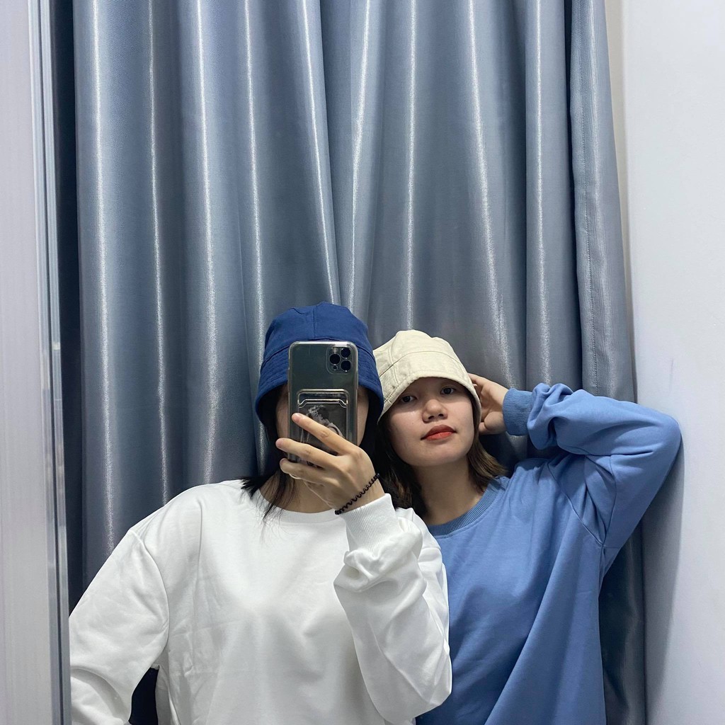 Áo sweater trơn chất nỉ chân cua