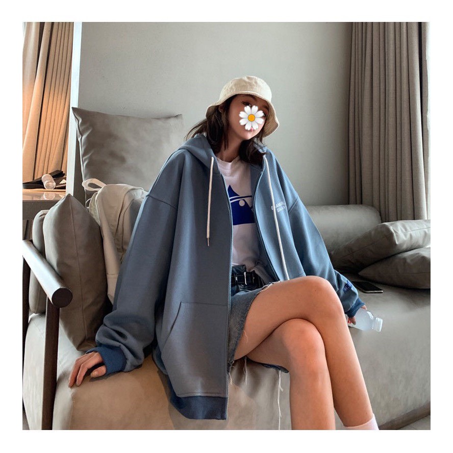 Áo khoác nam nữ form rộng ulzzang khoá kéo 3 màu có ảnh thật - Áo khoác unisex phong cách giá rẻ loại 1