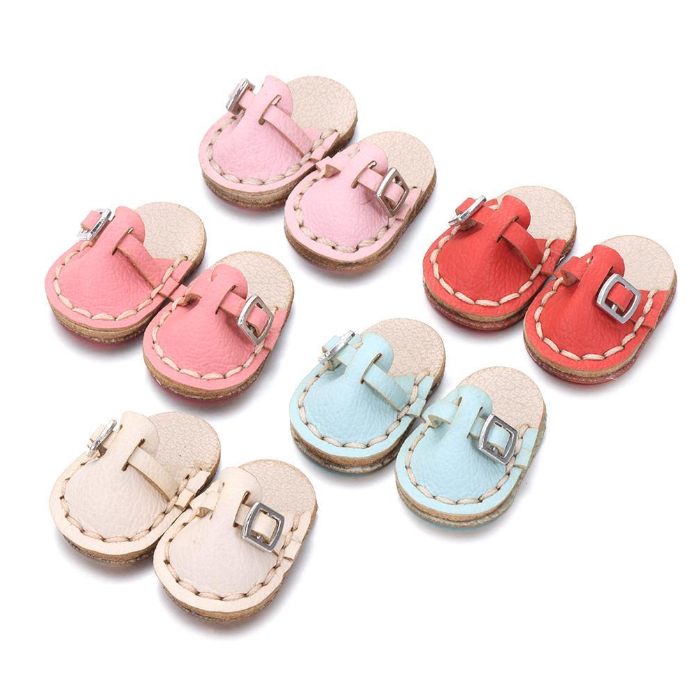 Giày Búp Bê Da Bò Thủ Công Màu Cầu Vồng Cho obitsu11GSCbody9OB11 1 / 11 OB11