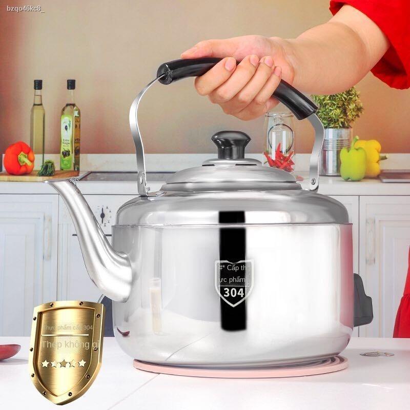 Ấm siêu tốc inox 304 công suất lớn chống cháy khô đun nước gia đình có còi trà điện 4L-10 lít