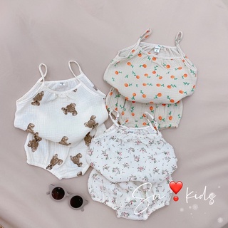 Bộ 2 dây xô Muslin cho bé gái