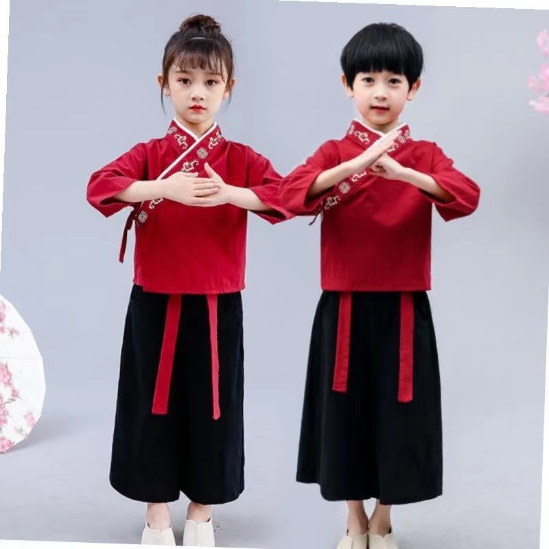 SANITKUN Set hán phục phong cách Trung Hoa năm mới xinh xắn dành cho trẻ em