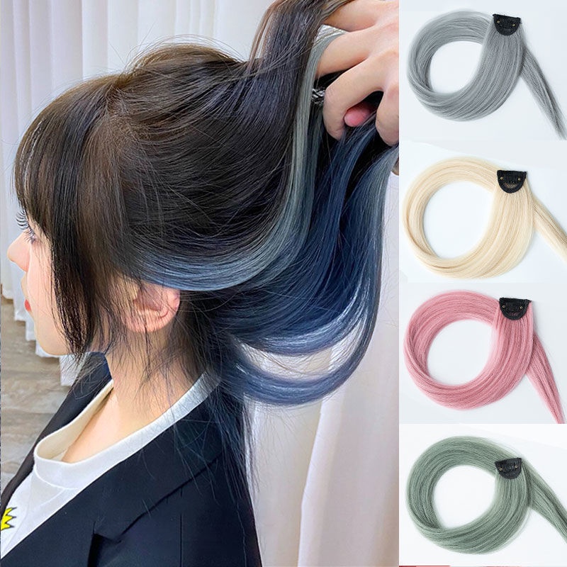 Tóc Giả Dài Và Thẳng Màu Gradient Tự Nhiên Không Đường May Vô Hình