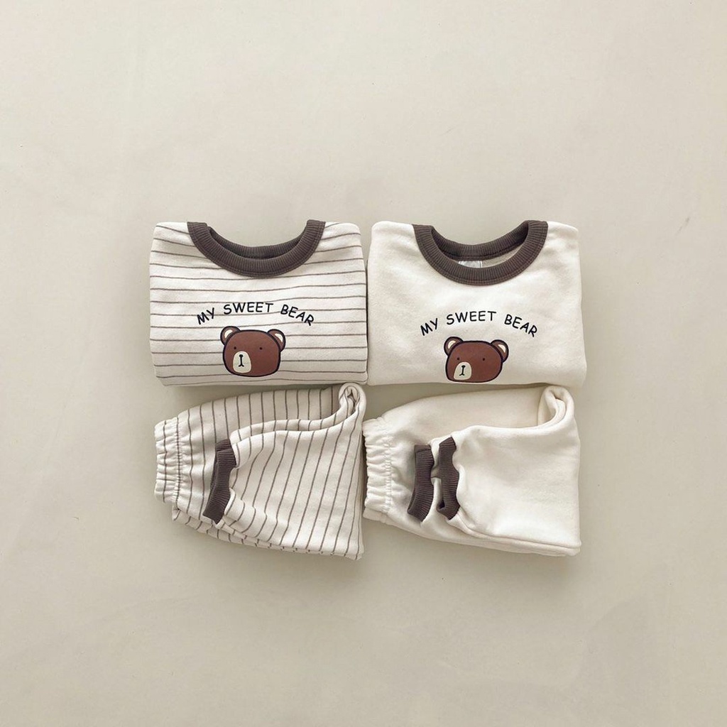Bộ Áo Sweater In Hình Gấu Hoạt Hình Phong Cách Hàn Quốc Thời Trang Mùa Thu 2022 Cho Bé