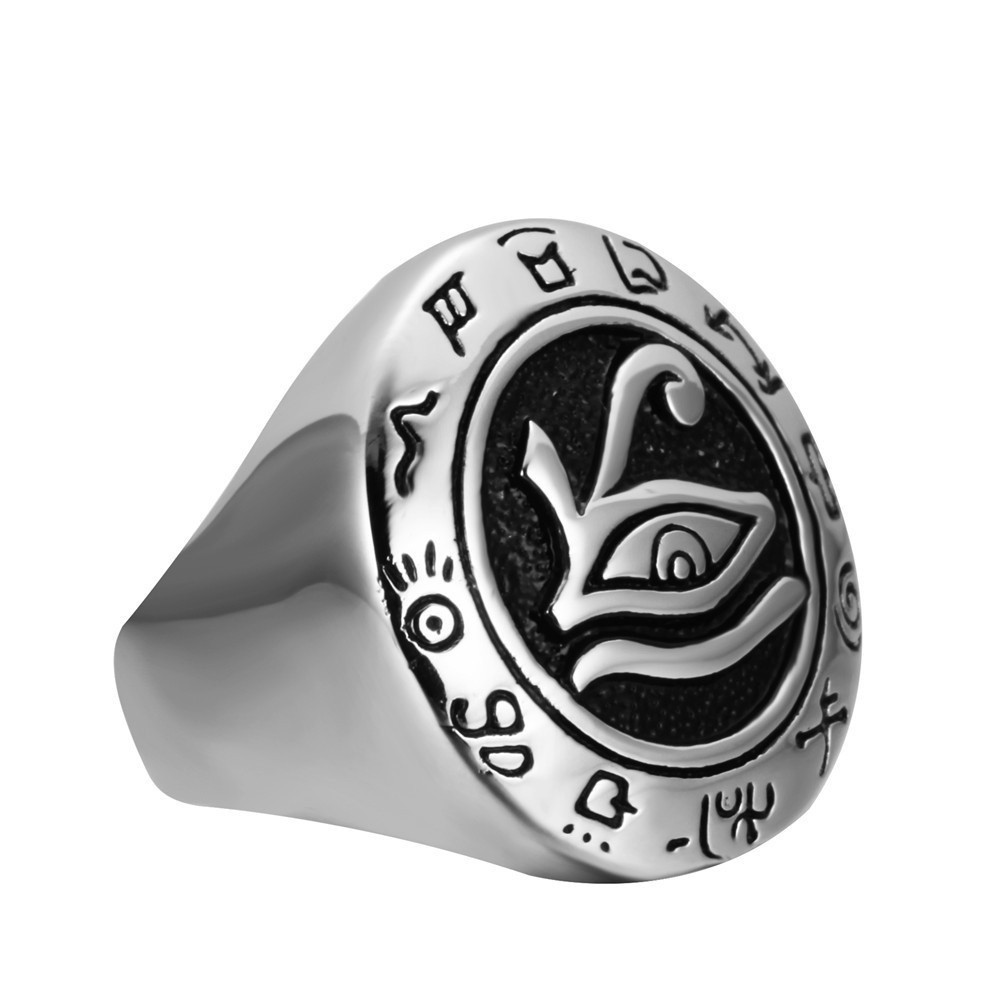 weiweijewelry/Nhẫn thép titan thời trang nam Nhẫn cổ Amulet Ai Cập cổ đại của mắt Horus