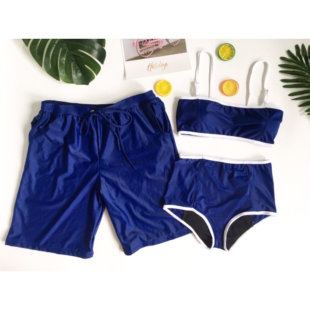 Bikini/ Đồ bơi 2 mảnh cạp cao viền trắng nhiều màu | BigBuy360 - bigbuy360.vn