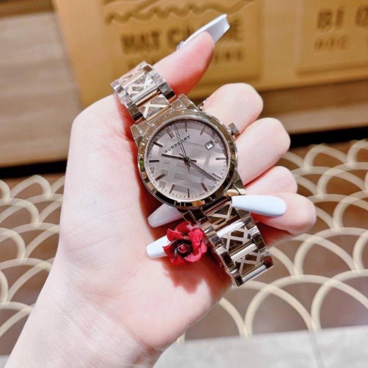 Đồng Hồ Burberry Cao Cấp Phiên Bản Dây Inox - Đồng Hồ Nữ Hàng Cao Cấp 34mm @dongho