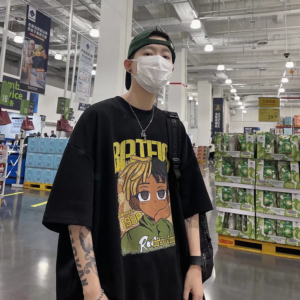 áo phông form rộng anime thời trang áo thun nam bông áo thun kiểu nữ unisex áo thun thể thao tiếng Nhật áo thun tay lỡ