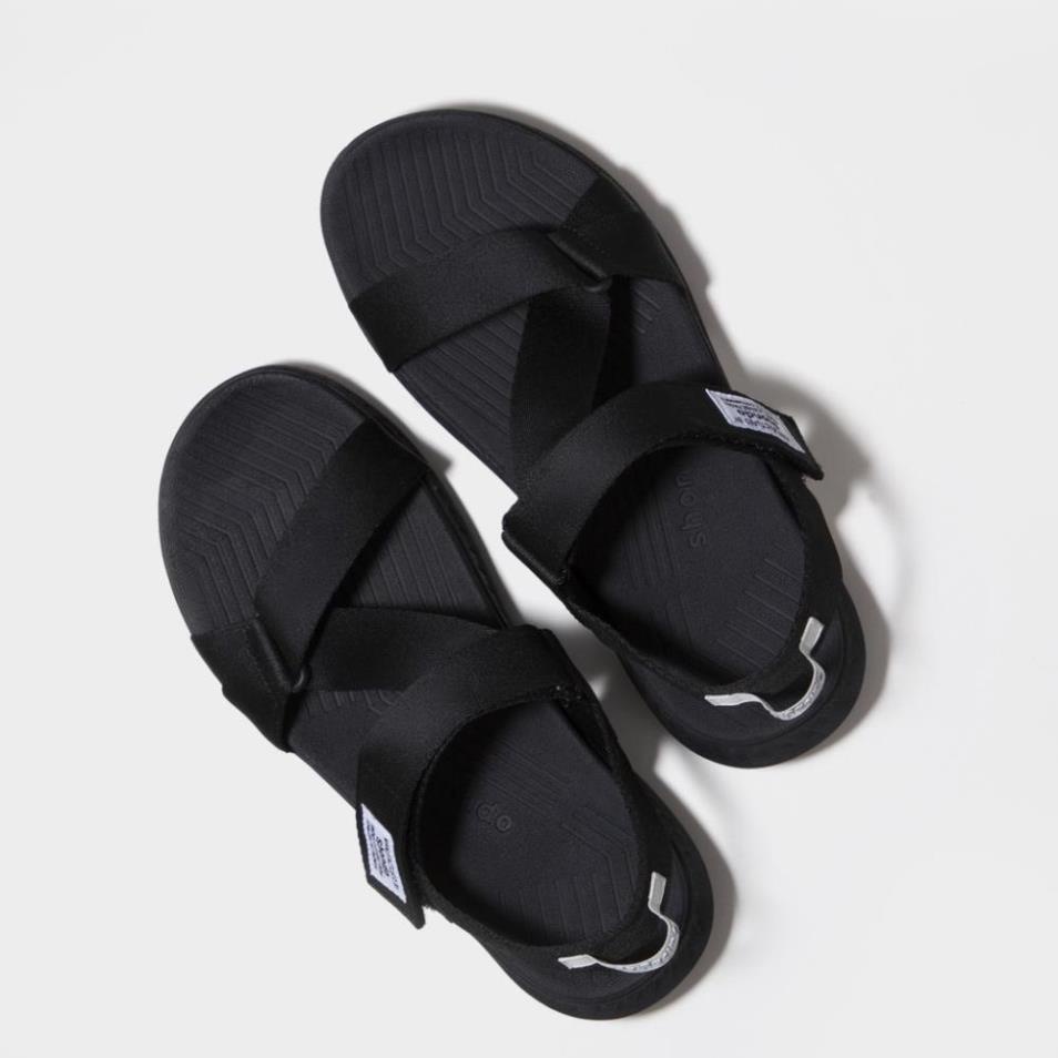 ❄ Giày sandal Shondo F7 nam nữ đi học đế cao đen fulll F7R1010 LaT