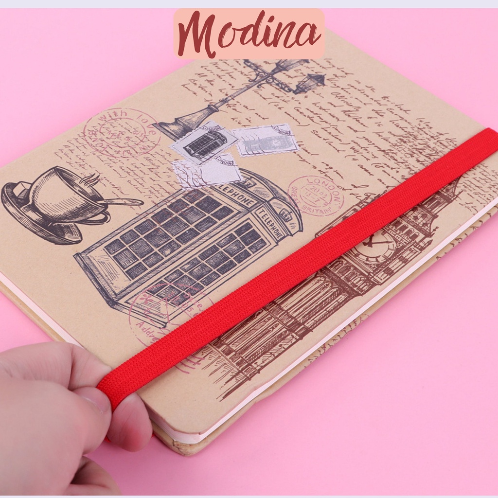 Sổ tay vintage a5 bìa cứng MODINA, sổ kraft làm nhật ký, kế hoạch làm việc