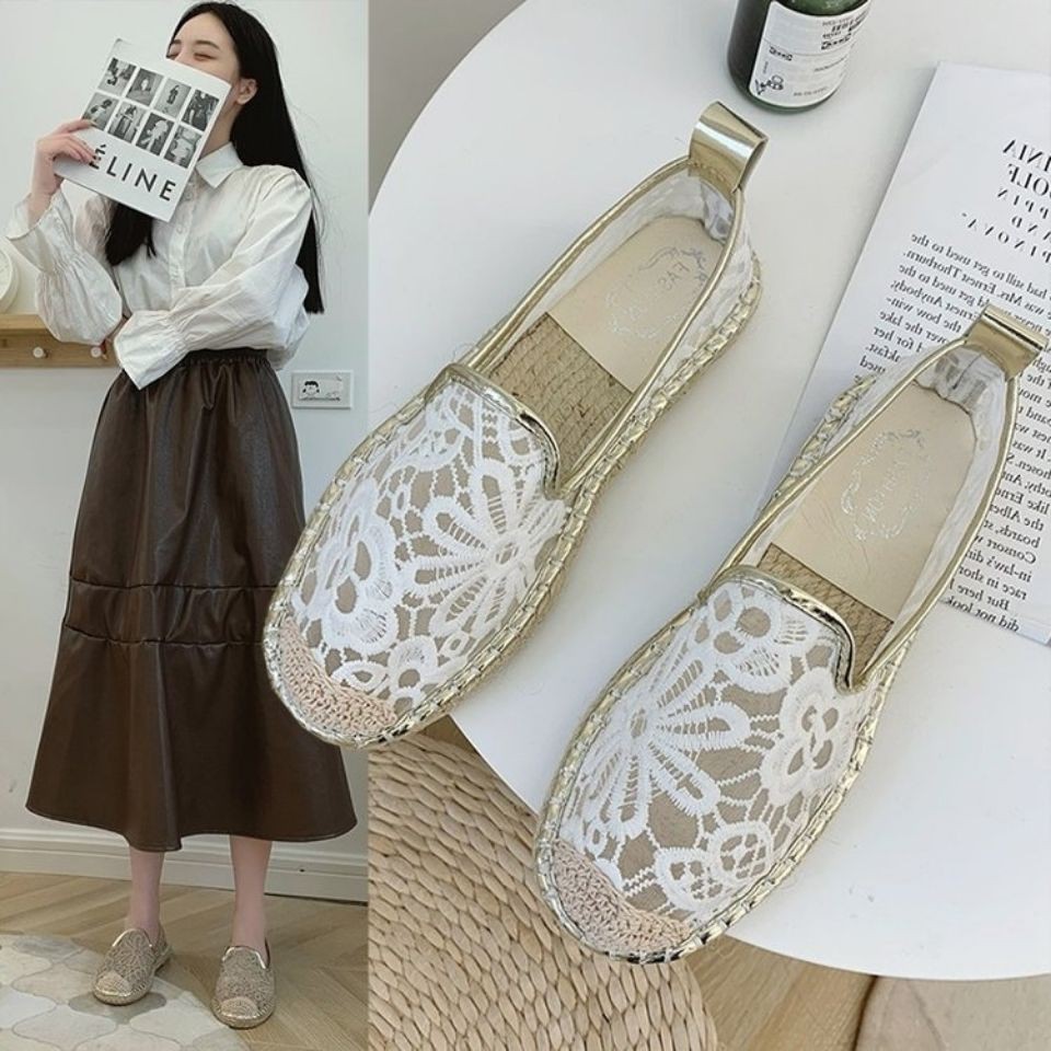 Giày Lười Đan Cói Đế Bằng Thời Trang Cho Nữ | BigBuy360 - bigbuy360.vn