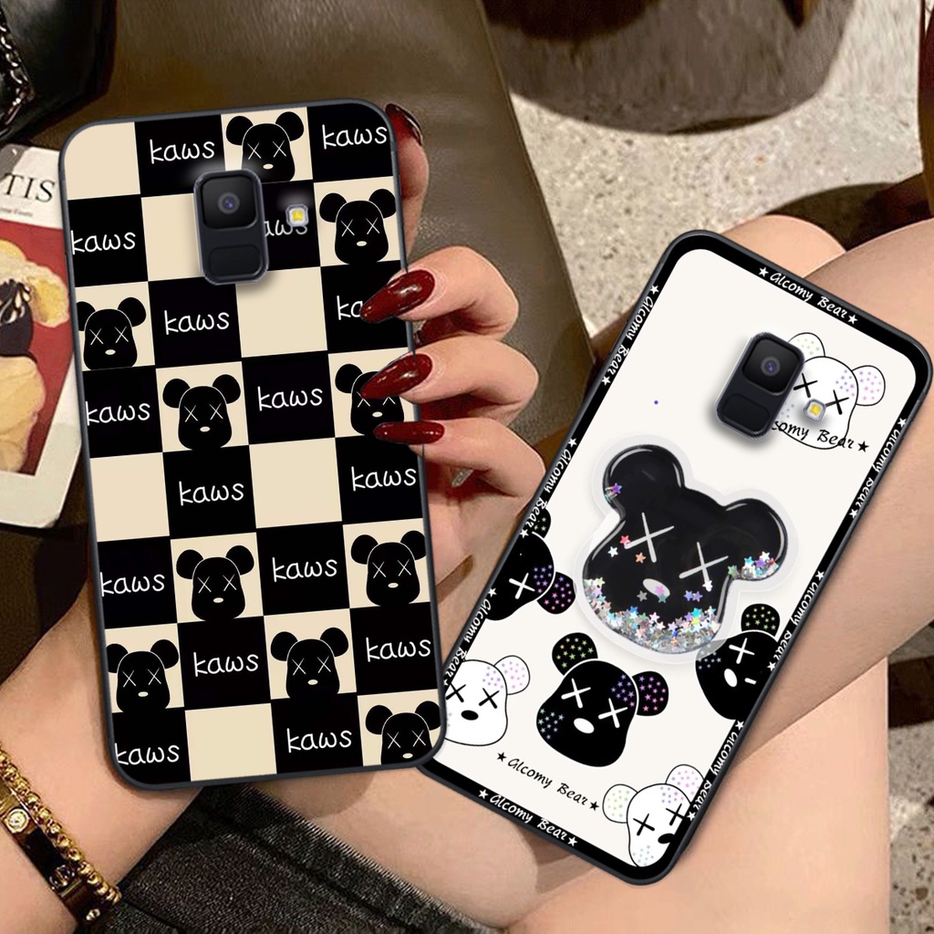Ốp lưng Samsung A8 2018 / A8 Plus / A8+ trái tim họa tiết caro, mikey họa tiết beabrick kaws cute