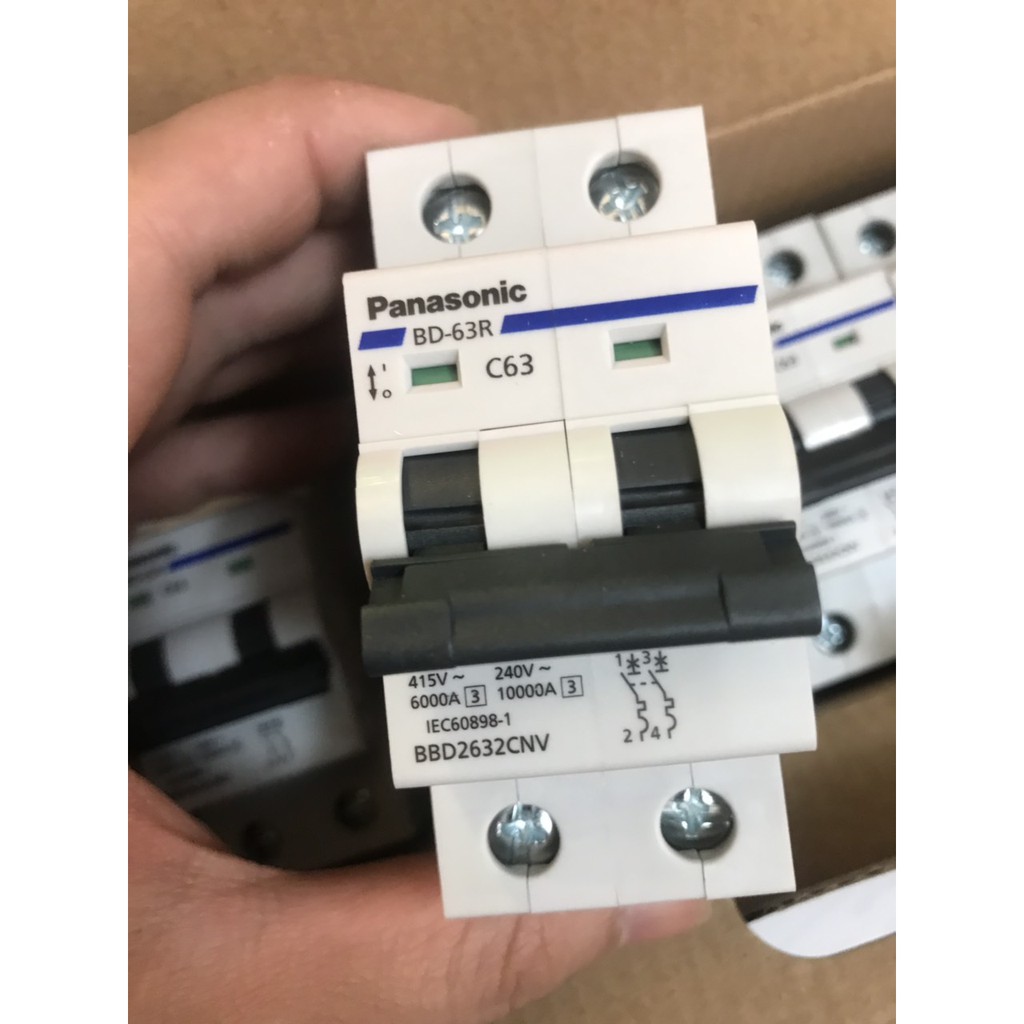 Át 2 Cực Panasonic  2P-10A,16A,20A,25A,32A,40A,50A,63A cam kết chuẩn chính hãng