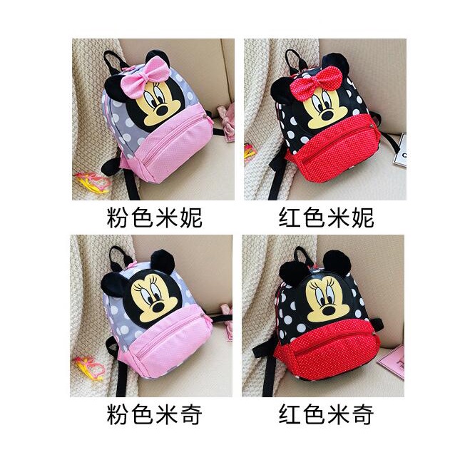 DISNEY Ba Lô Đi Học Họa Tiết Chuột Mickey/Minnie Xinh Xắn Dành Cho Bé