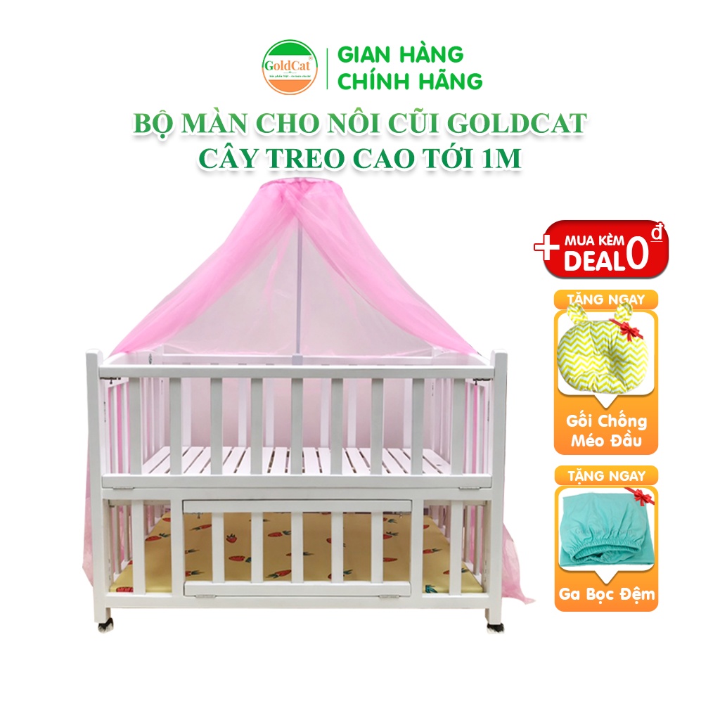 Bộ Màn Treo Nôi Cũi GOLDCAT BM Làm Từ Vải Mắt Lưới Cao Cấp Thiết Kế Khung Treo Cao Thoáng Mát