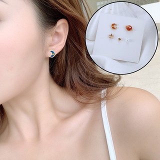 5 Bông Tai Hình Mặt Trăng Và Ngôi Sao Phong Cách Hàn Quốc