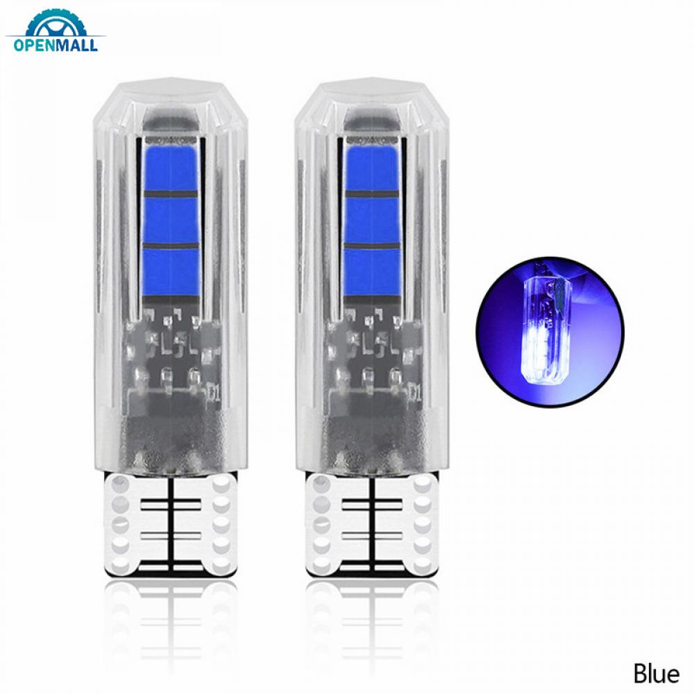 2 Đèn Led 12V T10 6LED W5W SMD Ánh Sáng Trắng Cao Cấp Cho Xe Ô Tô