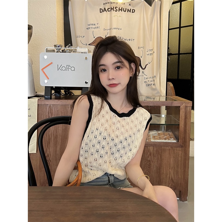 Áo dệt kim Xiaozhainv dáng rộng phong cách Hàn Quốc cho nữ