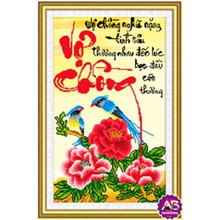 Tranh đính đá vợ chồng df168 kt 45x70cm
