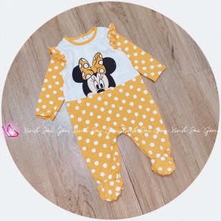 0-1m, 6-9m, 9-12m, 12-18m Bodysuit / Sleepsuit bộ áo liền quần kèm vớ cho bé gái