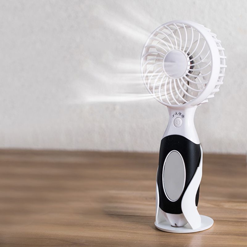 Quạt Mini Cầm Tay Có Gương Trang Điểm Sạc USB Tiện Lợi