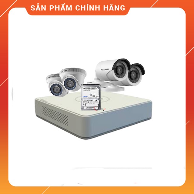 Trọn Bộ 4 Camera Quan Sát Hikvision 2.0 megapixel Full HD 1080P