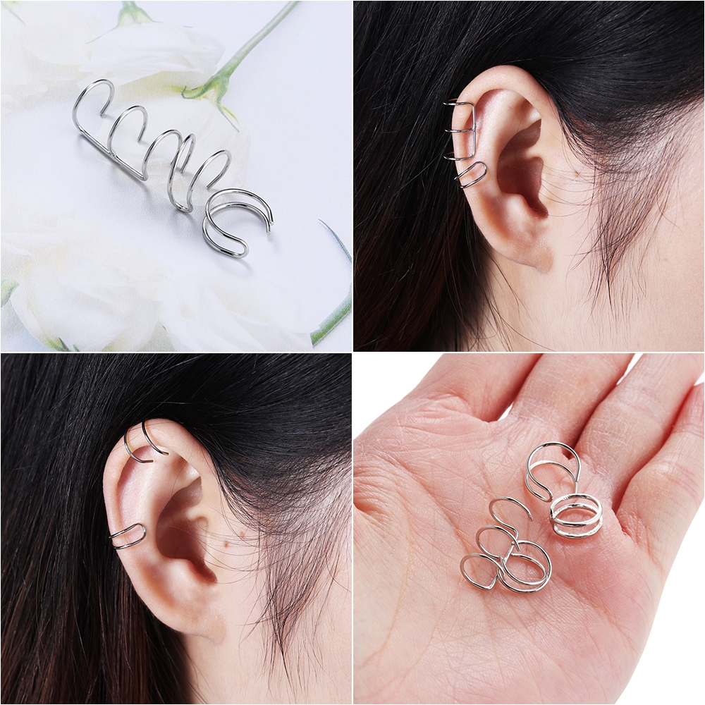 Khuyên Tai Dạng Kẹp Bằng Thép Không Gỉ Cá Tính