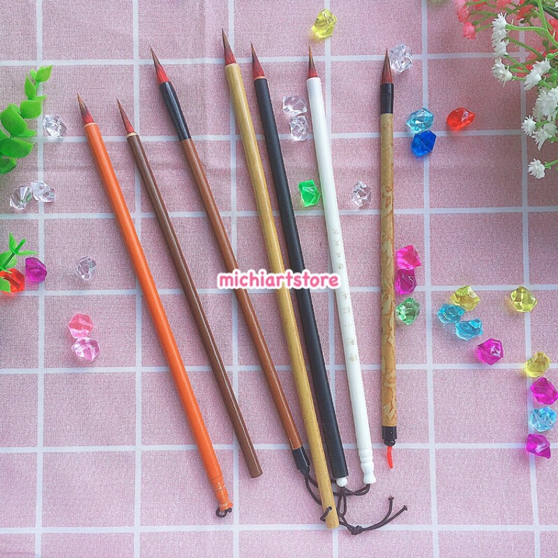 [Michi Art Store] Tiểu Hồng Mao - Bút lông vẽ màu nước thủy mặc, cọ thư pháp lông thú