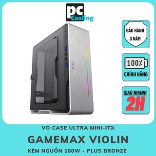 Vỏ case máy tính ITX Gamemax Violin Silver - kèm nguồn 180w 80 plus Bronze
