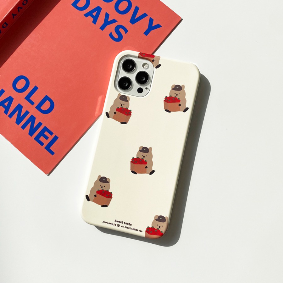 Korea Cute Phone Case with Griptoks Galaxy S22  Momocase Compatible for iPhone All Models Samsung