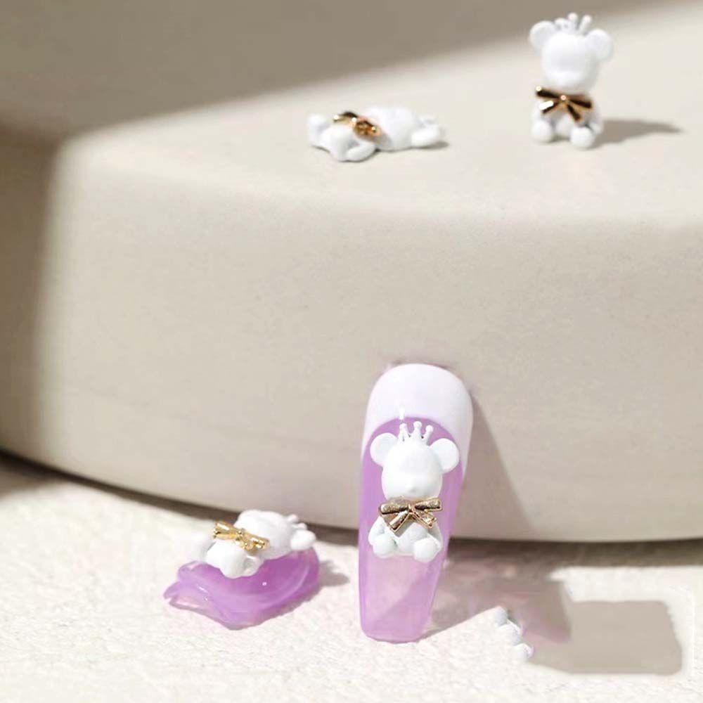 Hình Dán Trang Trí Móng Tay Hình Gấu Xinh Xắn|Phụ Kiện Trang Trí Móng Tay Bằng Resin Họa Tiết Hoạt Hình Dễ Thương