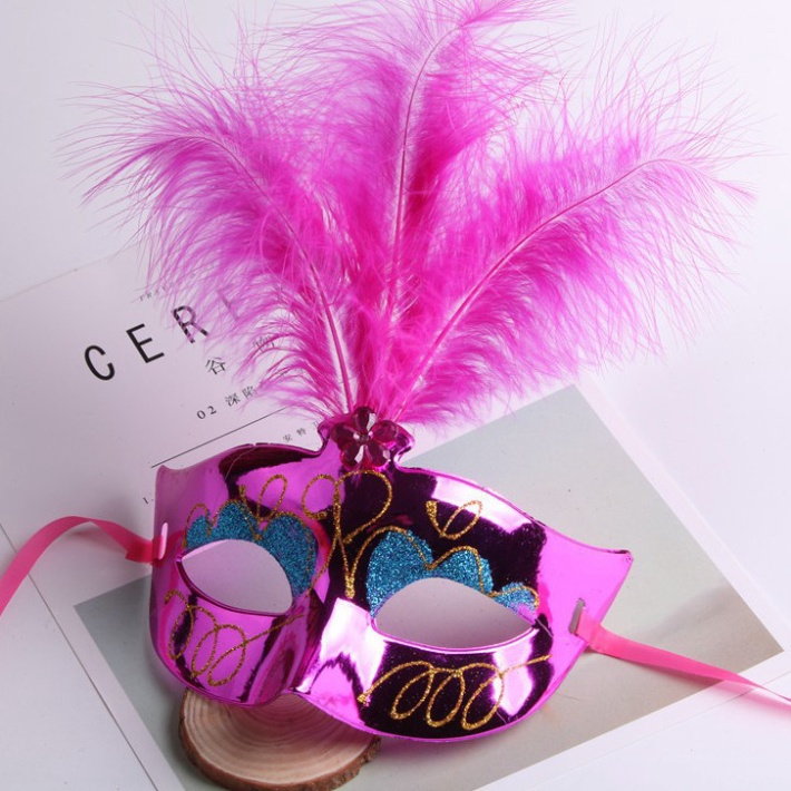 Mặt nạ lông vũ nửa mặt hóa trang cho nam và nữ-Mặt nạ hóa trang halloween,lẽ hội, bữa tiệc