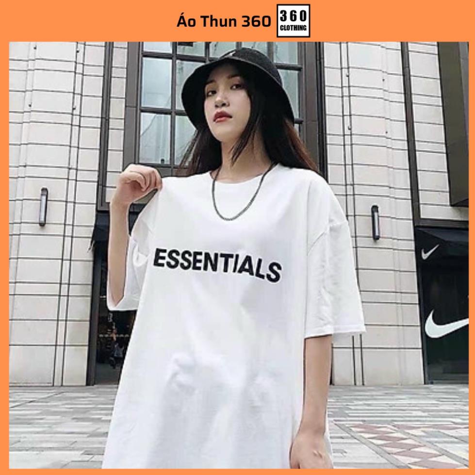 áo thun tay lỡ form rộng dáng xuông FOG ESSENTIALS, áo phông đôi nam nữ 2 màu trắng đen basic oversize tay lỡ !