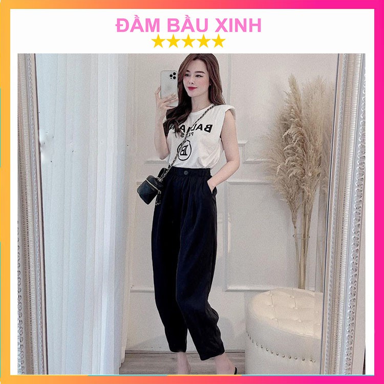 Quần Nữ Chất Đũi Cạp Chun Đính Cúc Chuẩn GU 3 Màu Cao Cấp